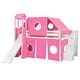 preview thumbnail 7 of 34, Full Loft Bed with Castle Tent & Tower and Solid Wood Frame, 400lb Capacity, Playhouse Design