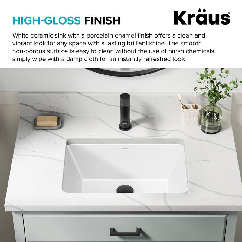Kraus KCU-244 Elavo 20-1/4" Rectangular Vitreous China Undermount
