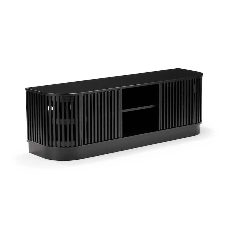 Plank and Beam Contour Curved Mid-Century Modern Sideboard/TV Stand