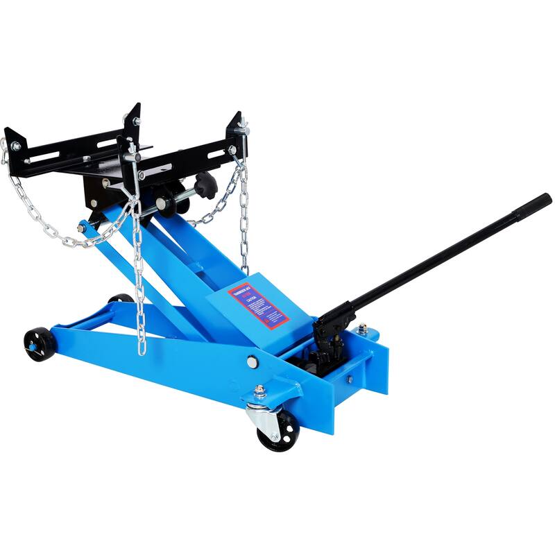 Hydraulic Transmission Jack 1/2 Ton Capacity Roll Under Service Floor Jack Low Profile 9.6" - 27.8" Height Range - Blue