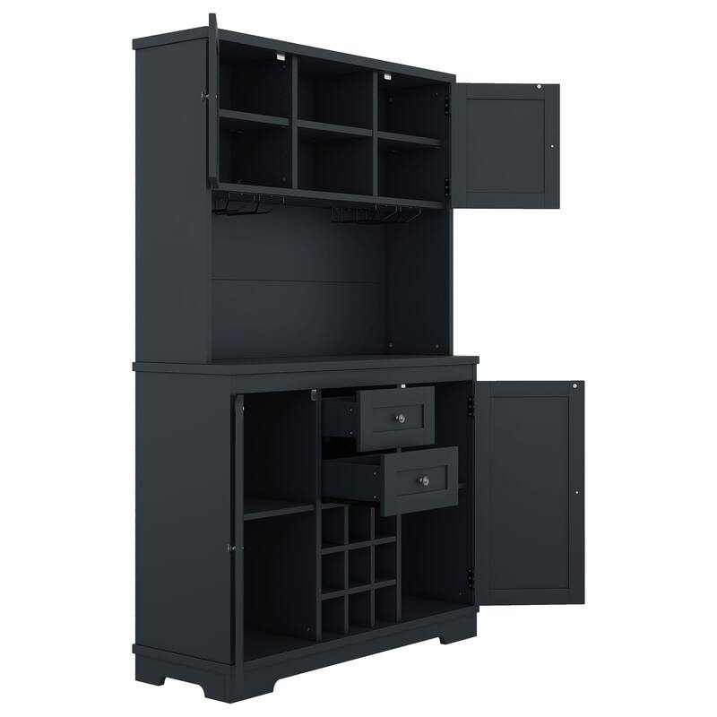 Coffee Bar Cabinet Kitchen Cabinet with Storage,Wine Cabinet with Drawers shelves and cabinets,Buffet Wine & Glass Racks