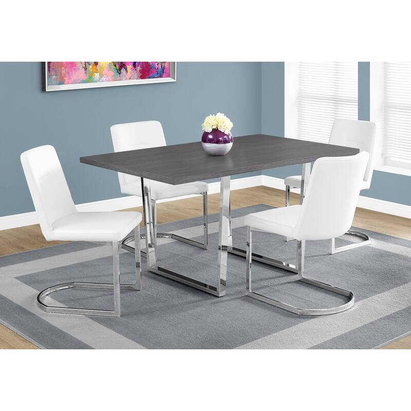 Dining Table, Rectangular, Kitchen, Dining Room, Chrome Metal