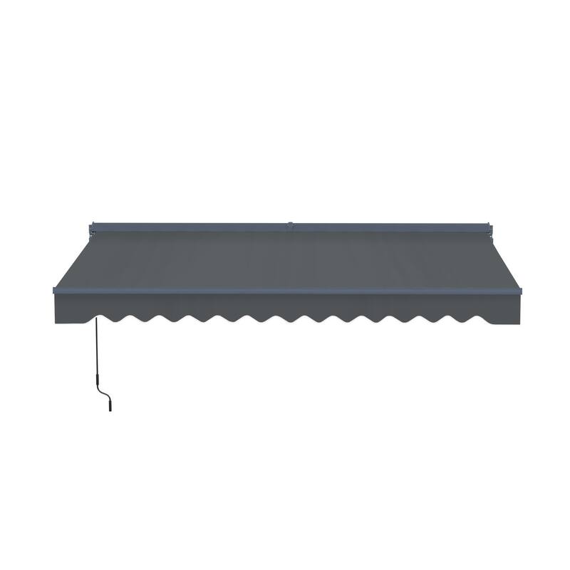 ALEKO Moroccan Semi-Cassette Motorized Patio Awning - Charcoal Gray - 20 x 10 Feet