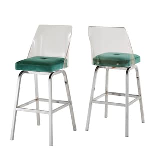 Lennox Velvet Bar Height Swivel Stools (Set of 2) by iNSPIRE Q Bold