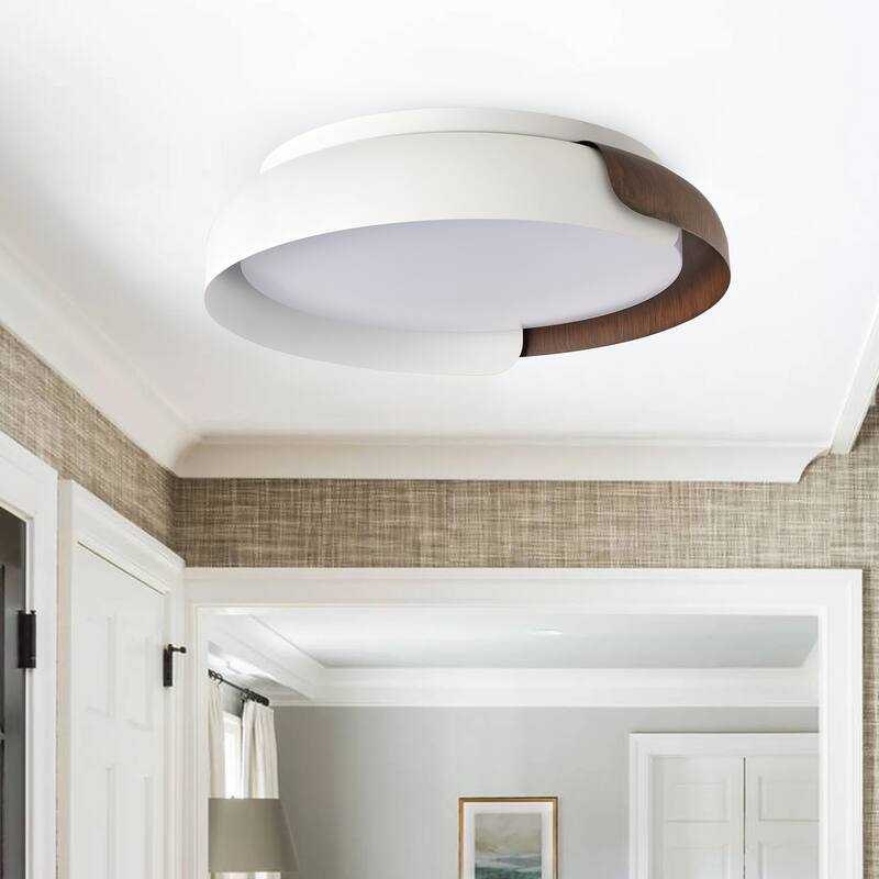 Modern Color Splicing LED Flush Mount Ceiling Light with Acrylic Shade