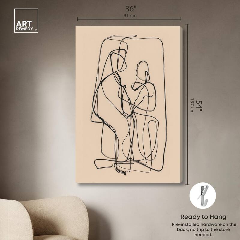 Embrace of Lines II Canvas by Art Remedy, Gallery Wrapped
