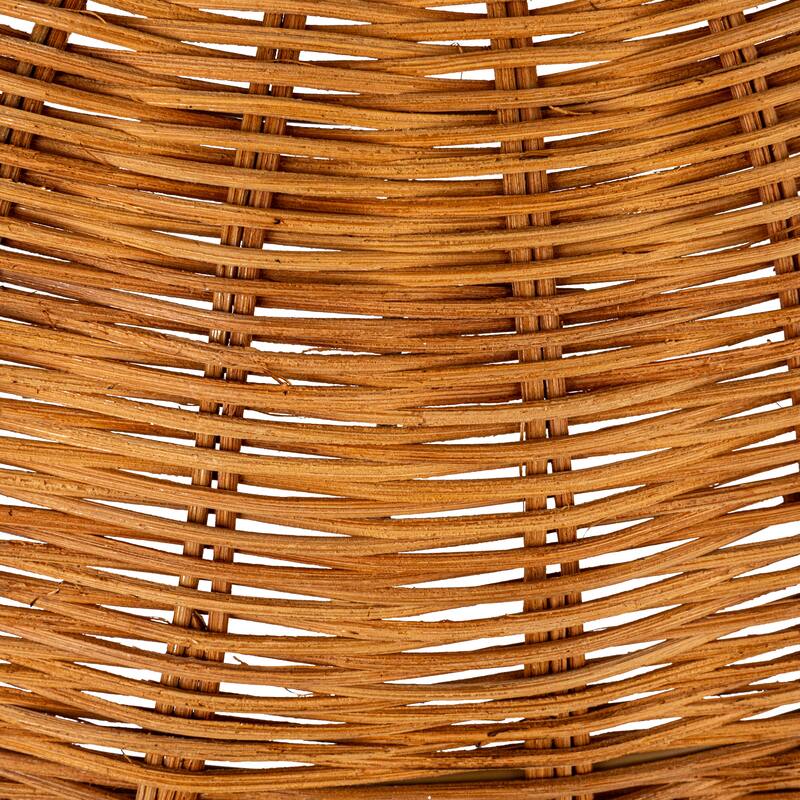 Hand-Woven Rattan Scalloped Pendant Lamp, Natural - 19.7"L x 19.7"W x 17.5"H