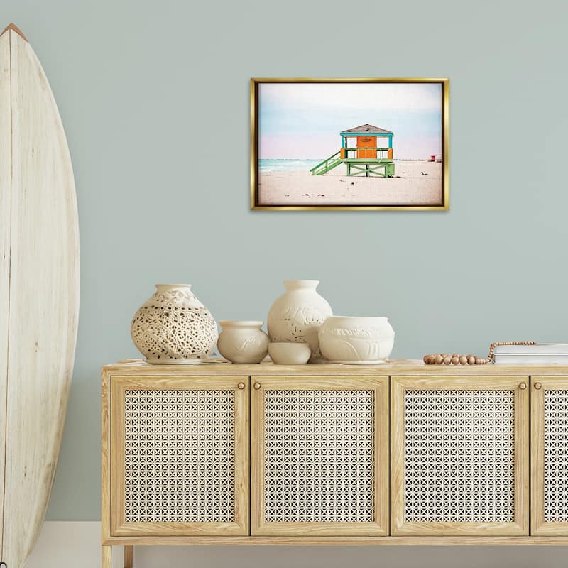Stupell No Lifeguard On Duty Framed Floater Canvas Wall Art Design By Seven Trees Design