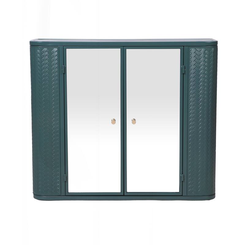 Versatile Wall-Mounted Bathroom Cabinet with Mirrored Doors and Open Shelf for Efficient Storage