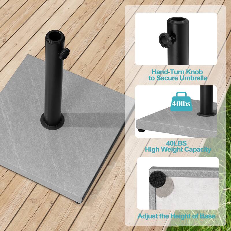VredHom Outdoor Patio Market Umbrella Square Base Stand