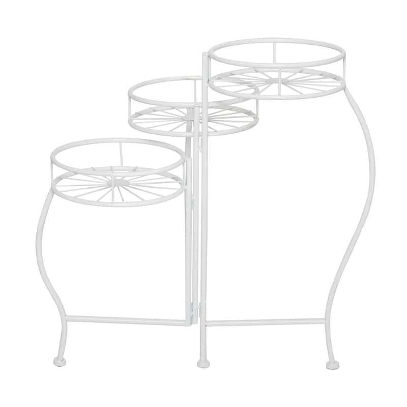 Metal Starburst Indoor Outdoor 3 Tier Indoor Outdoor Plantstand - Black, White, Green, Blue - Roche River Decor