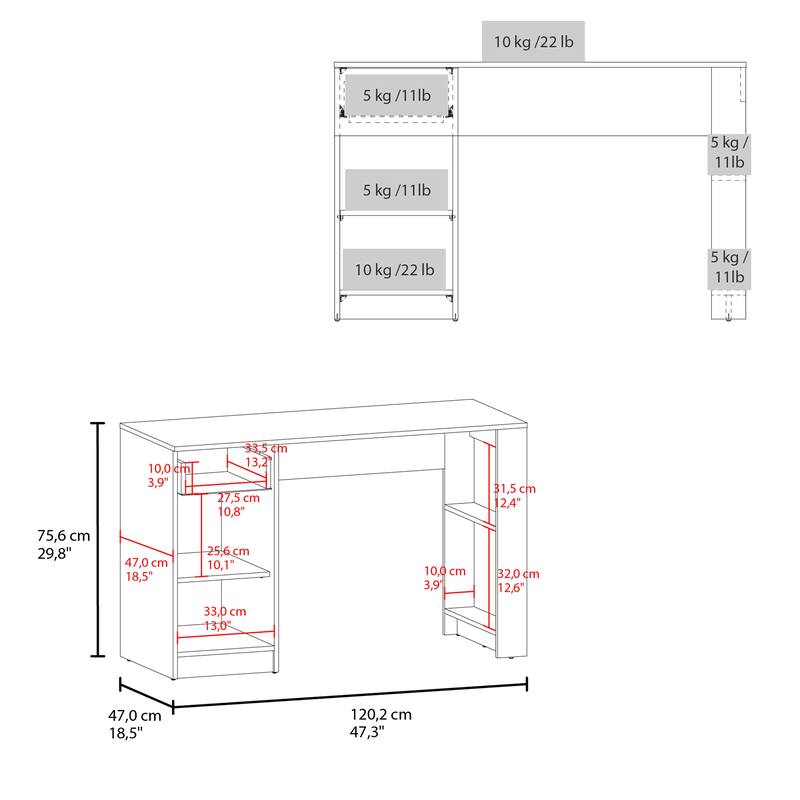 White L-shaped Computer Desk with CPU Holder