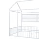 preview thumbnail 6 of 25, Full Size Metal Bed House Bed Frame with Fence and Shelves, White