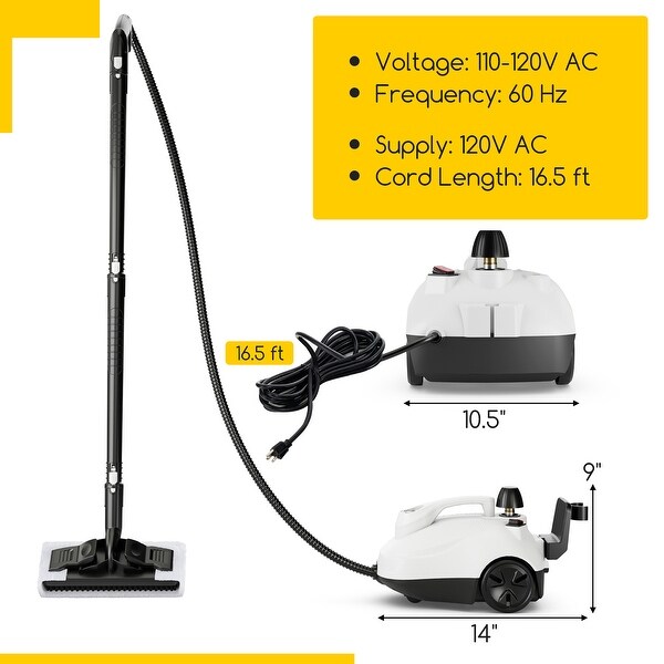 Gymax 1800W Multi-Purpose Steam Cleaner w/ Trigger Lock Wheels