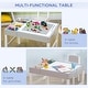 preview thumbnail 3 of 7, Qaba Kids Building Block Table with Storage, Kids Activity Table and Chair Set