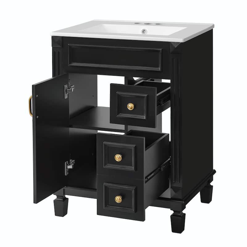 24" Bathroom Vanity with Ceramic Sink