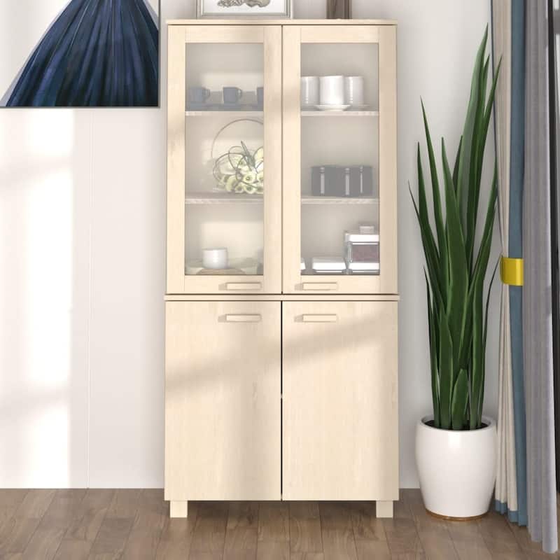 vidaXL Drawer Cabinet Display Cabinet for Living Room HAMAR Solid Wood Pine - 33.5" x 13.8" x 70.9" - Honey brown