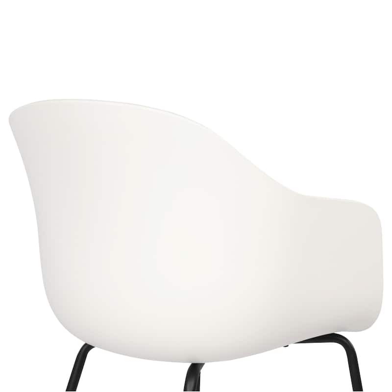 Furnish Theory Curve-K ML Indoor/Outdoor Dining Armchairs Arm Chairs w Polypropylene Shell & Powder-Coated Steel Legs (Set of 2)