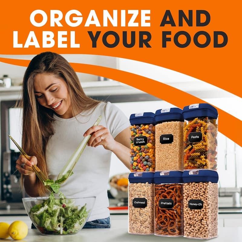Cheer Collection Set of 6 Uniform Size Airtight Food Storage Containers