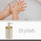 preview thumbnail 38 of 51, Elegant Soap Dispenser - Polyresin and Bamboo Design, Refillable Liquid Pump - 3 L x 3 W X 7 h