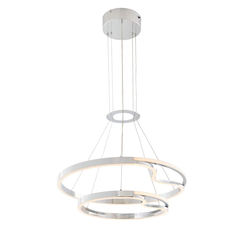 Minsk Double Round Color Changing Integrated LED Chrome Chandelier