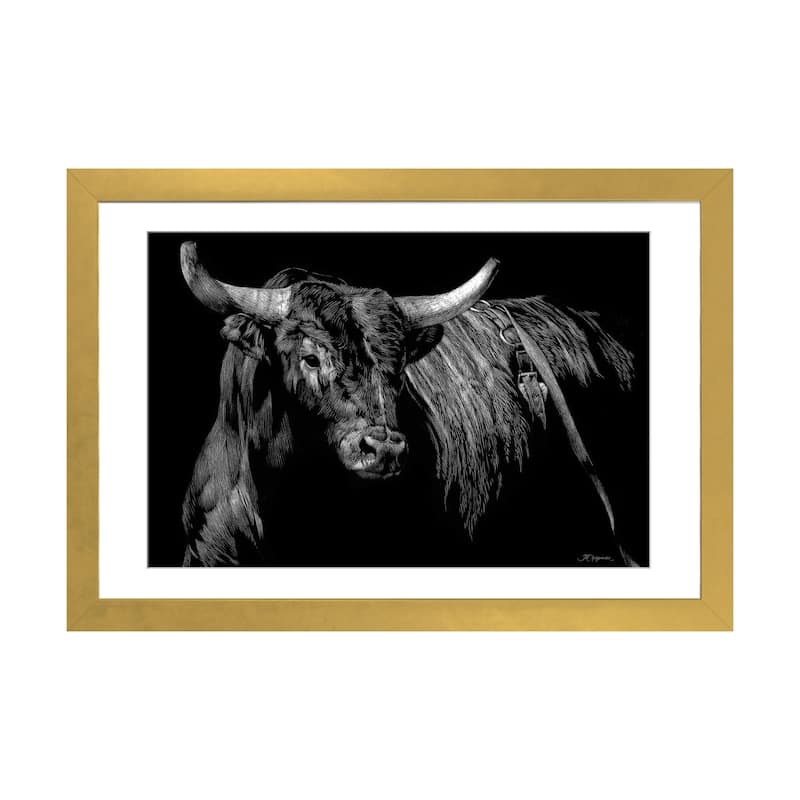 iCanvas "Brindle Rodeo Bull" by Julie T. Chapman - Gold - 24x32x1