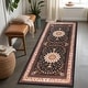 preview thumbnail 7 of 9, Superior Milan Floral Medallion Washable Indoor Runner or Area Rug 2' x 6' Runner - Black-Ivory