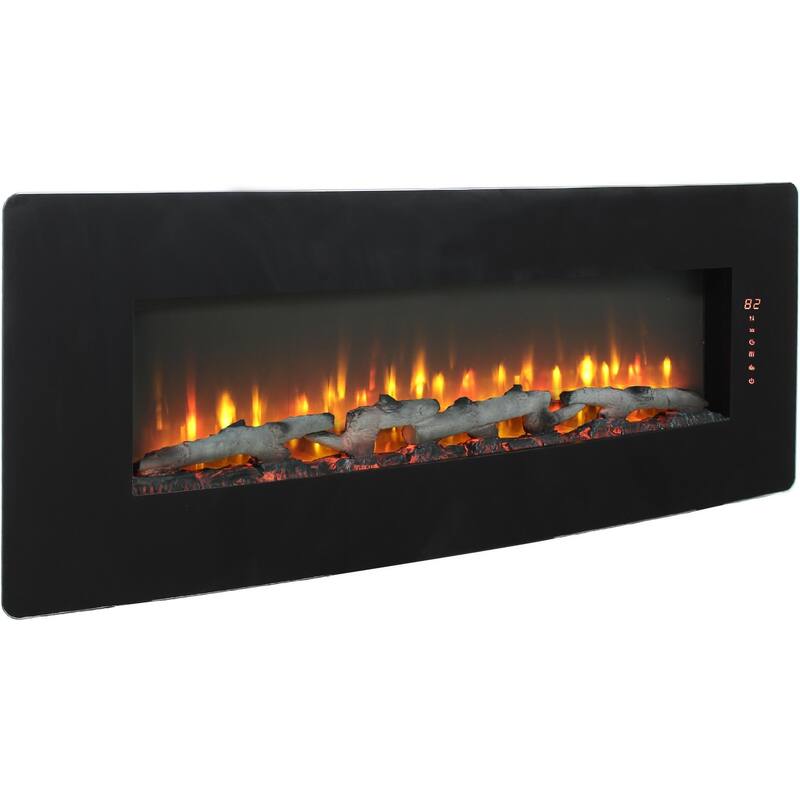 Modern Electric Fireplace Heater, 1400W, Realistic Flame Effects, CSA/UL Certified, for Wall or Tabletop Use - N/A