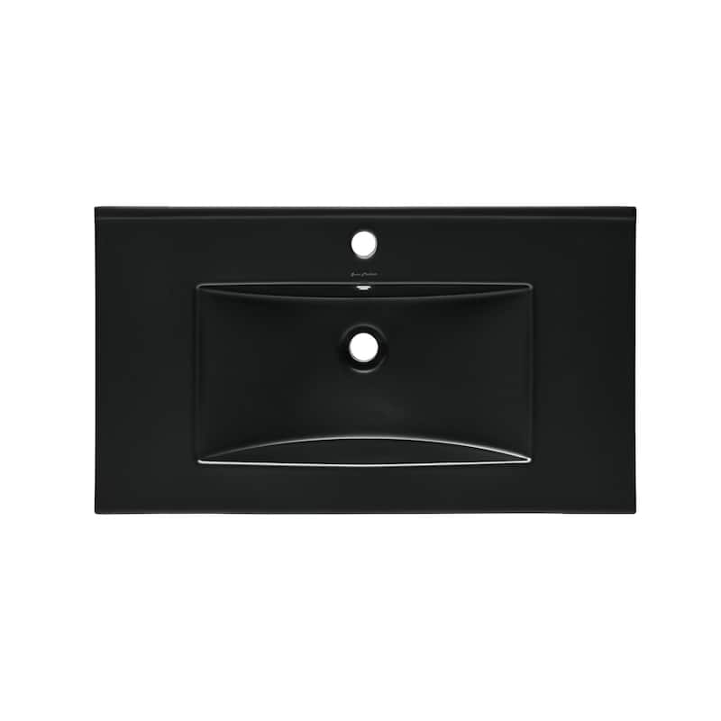 30" Vanity Sink Top In Glossy Black - 30