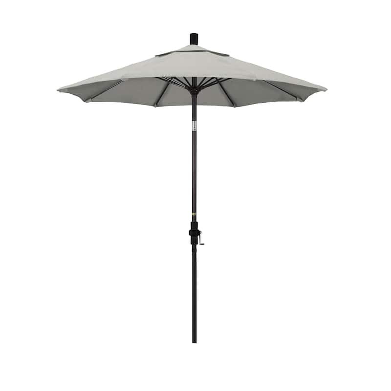 California Umbrella 7.5' Rd. Aluminum/Fiberglass Rib Patio Umb, Deluxe Crank Lift/Collar Tilt, Bronze Finish, Sunbrella Fabric
