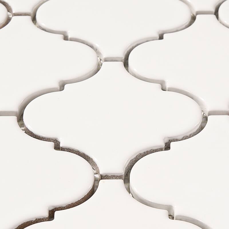 Arabesque 3.3" x 3.4" Porcelain Glossy Mosaic Tile