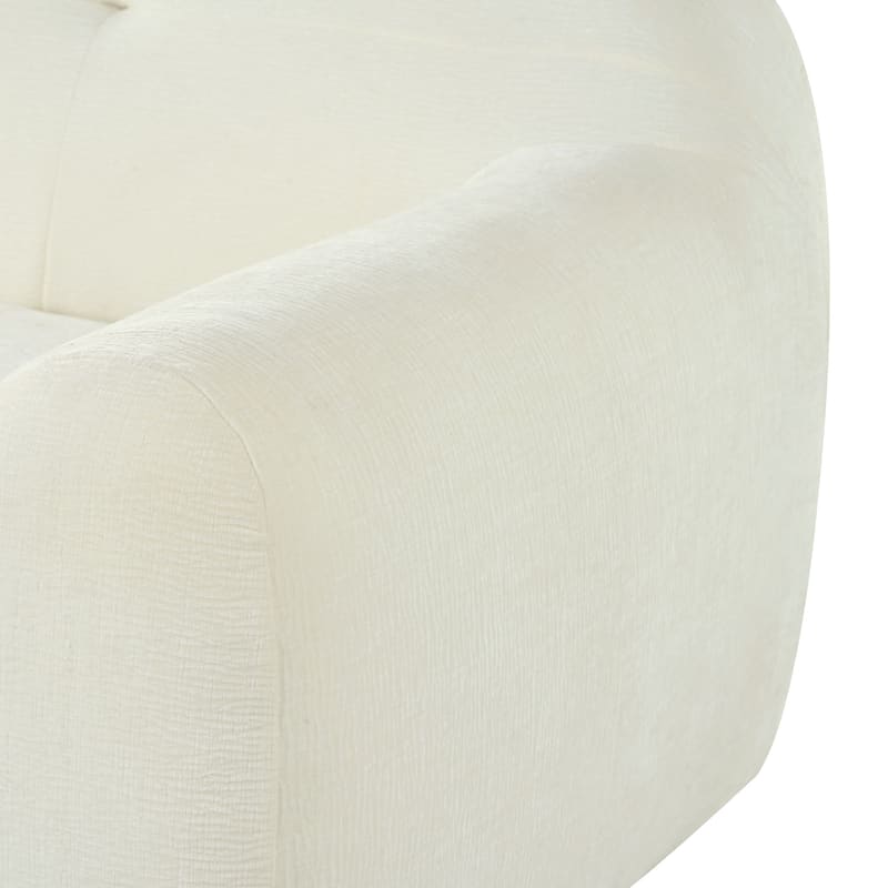 85.8" Wide Chenille Fabric 3-Seater Sofa with Tufted Style, Full Sponge Compression Design, with Powder-Free Foam