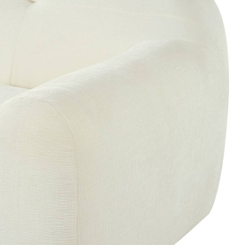 Chenille Upholstered 3-Seater Sofa, Full Sponge Compression Sofa, Deep Seat Sofa with Pocket Spring for Living Room