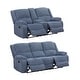 preview thumbnail 12 of 24, Roundhill Furniture Blitz Transitional 2-Piece Living Room Reclining Set, Sofa and Loveseat