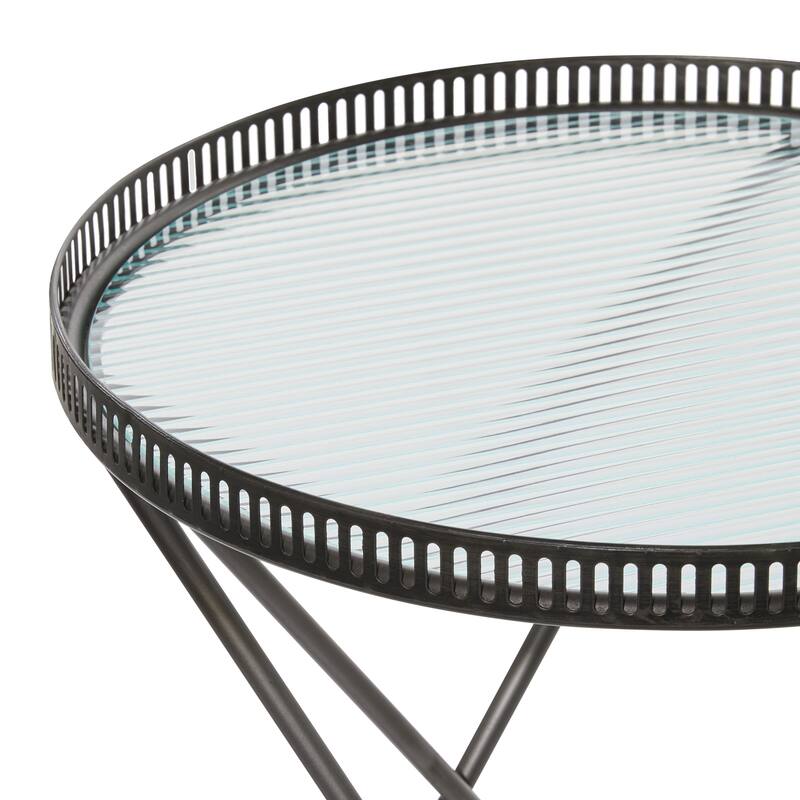 Grey Iron Industrial Accent Table (Set of 2) - 20 x 20 x 27Round