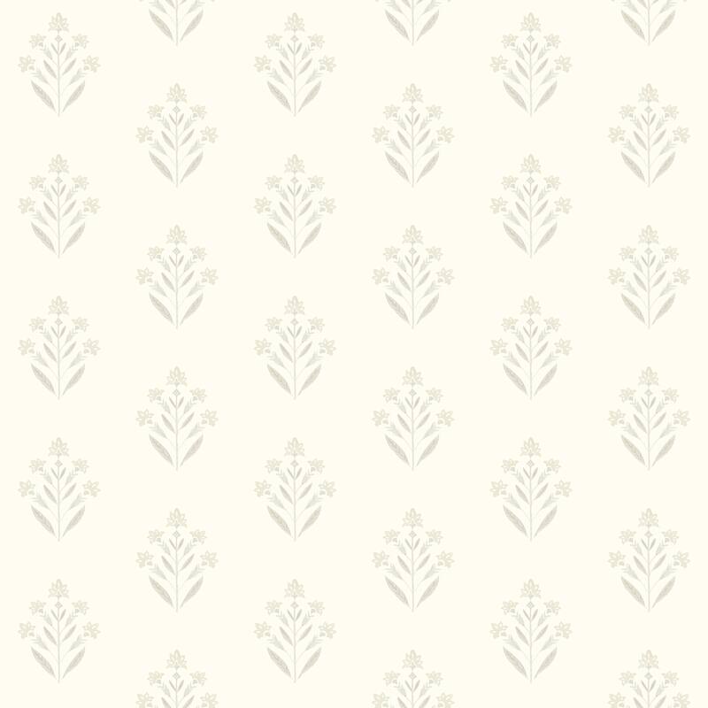 Chesapeake Kova Dove Floral Crest Wallpaper