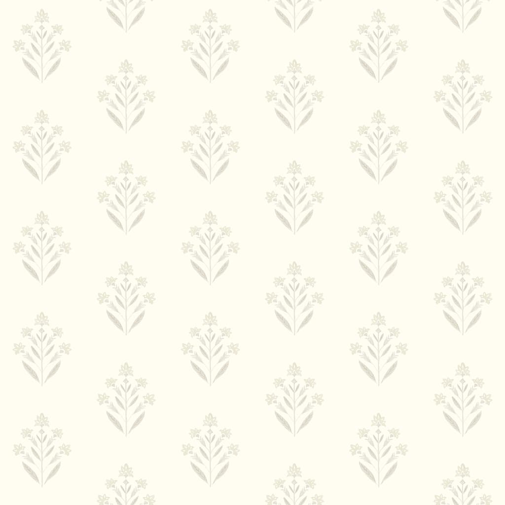 Chesapeake Kova Dove Floral Crest Wallpaper