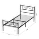 preview thumbnail 7 of 10, Yoneston Easy-to-assemble Metal Twin Platform Bed Frame with Under-bed Storage Black