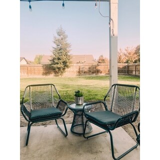 Idaho Outdoor 3 Piece Woven Chat Set by Christopher Knight Home