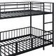 preview thumbnail 51 of 70, Metal Bunk Bed with Slide and Door, Twin Over Twin/Full Over Full Low Bunk Bedframe with Fence Guardrails and Ladder for 2 Kids