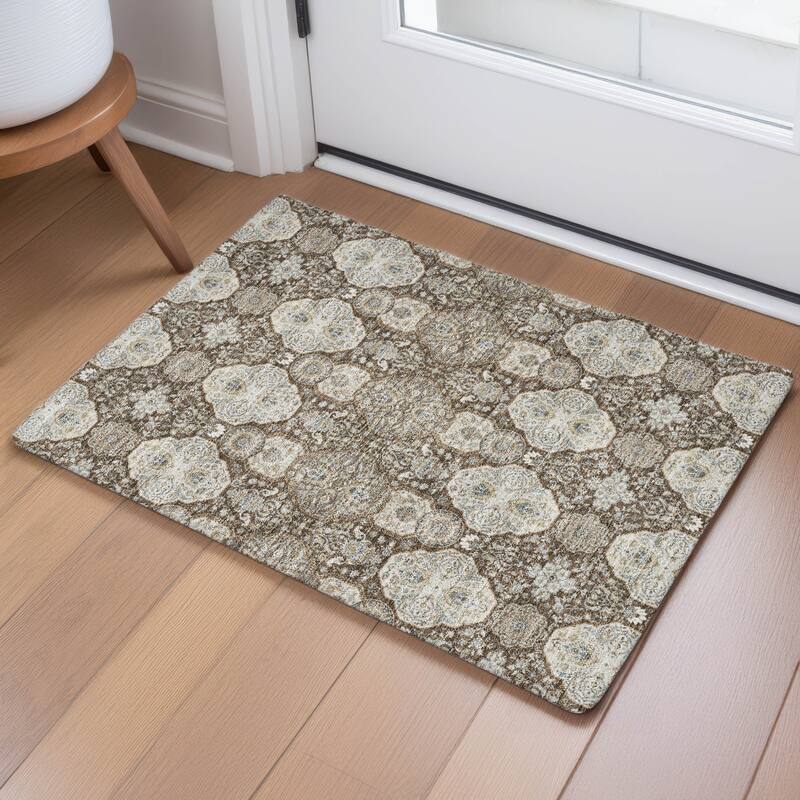 Machine Washable Indoor/ Outdoor Global Budden Chantille Rug