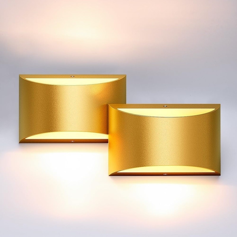 Set of 2 Indoor Black Modern LED Wall Sconce Interior Wall Lights