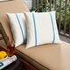preview thumbnail 31 of 42, Sorra Home Sunbrella Outdoor Double Petite Flange Pillow Set of 2 16 in H x 16 in W x 6 in D - Sunbrella - Canvas Natural/Canvas Capri