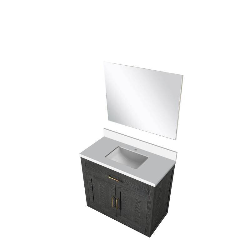 Abbey Bath Vanity with Cultured Marble Top, Sink and Mirror