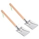 preview thumbnail 1 of 3, 2Pcs 19 Inch Digging Shovel Square Garden Hand Shovel Steel Gardening Tool - Silver Tone, Yellow