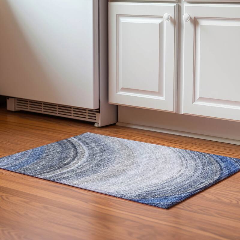 Premium Washable Super Soft Contemporary Arches Mayfield Rug - Blue - 1' 8" x 2' 6" - Rectangle