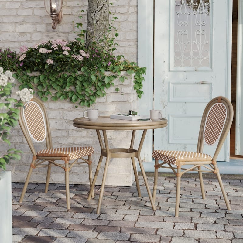 Indoor/Outdoor Commercial Glass Top Bistro Table