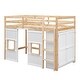 preview thumbnail 14 of 16, Wood Twin Size Loft Bed with Built-in Storage Wardrobe and 2 Windows - Perfect for Play and Sleep - Gray