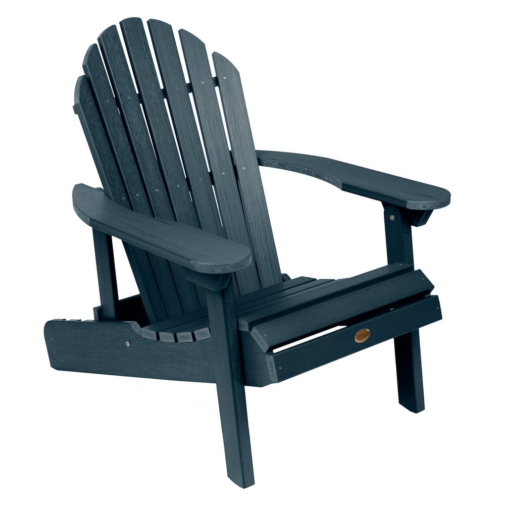 Eco-friendly Synthetic Wood Folding and Reclining Adirondack Chair