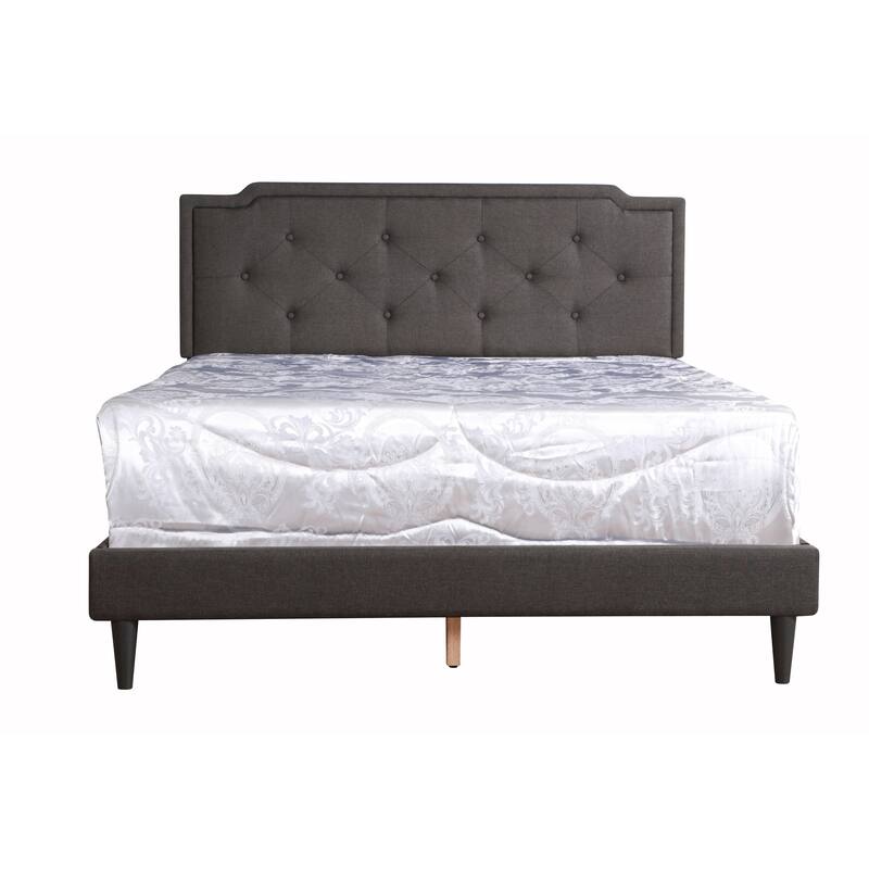 Sleek Black Queen Bed with Tufted Headboard for Modern Bedrooms